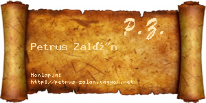 Petrus Zalán névjegykártya